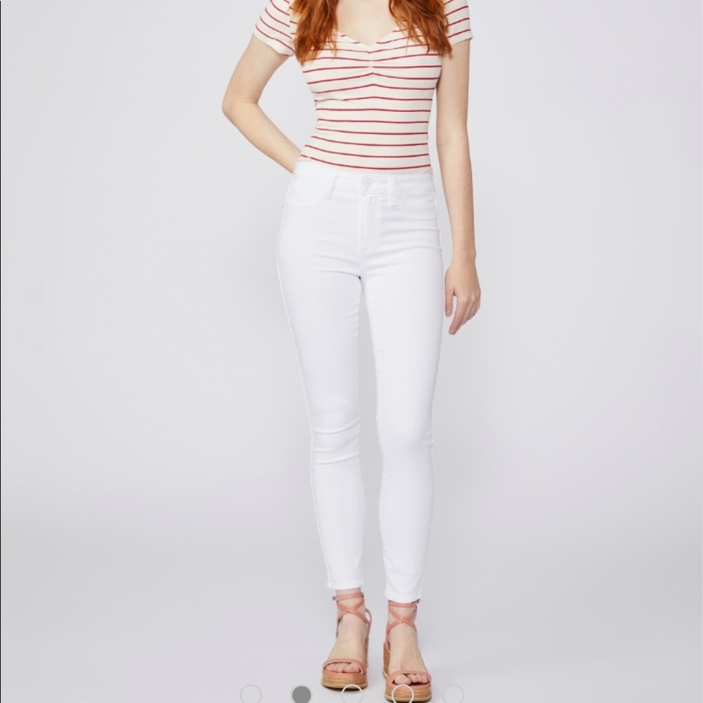 Paige hoxton ankle skinny white jeans size 27 with stretch like new